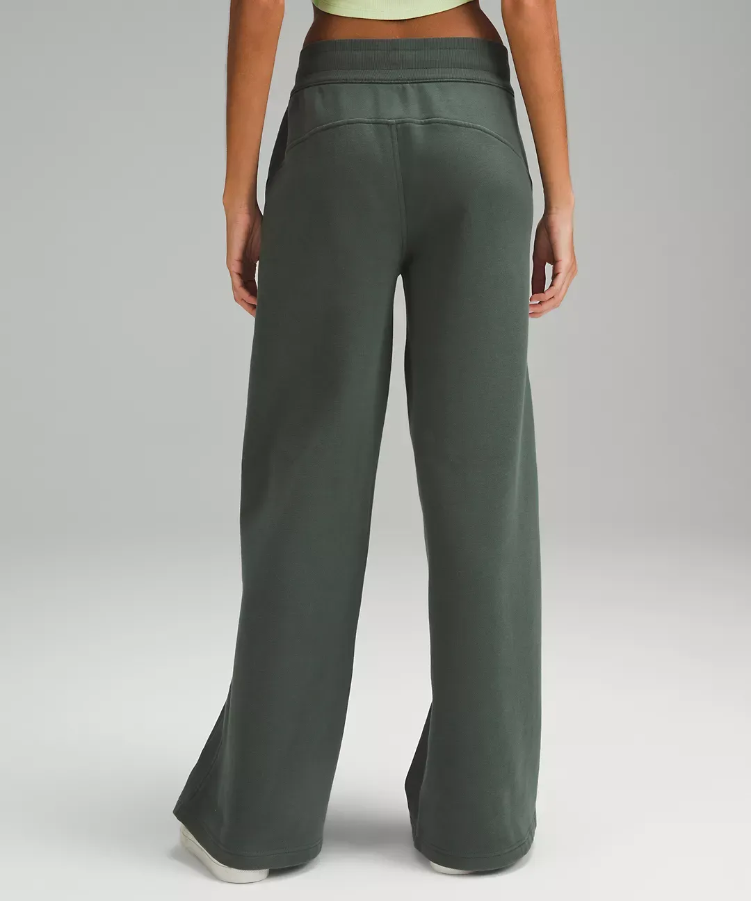 Scuba Mid-Rise Wide-Leg Full Length Pant