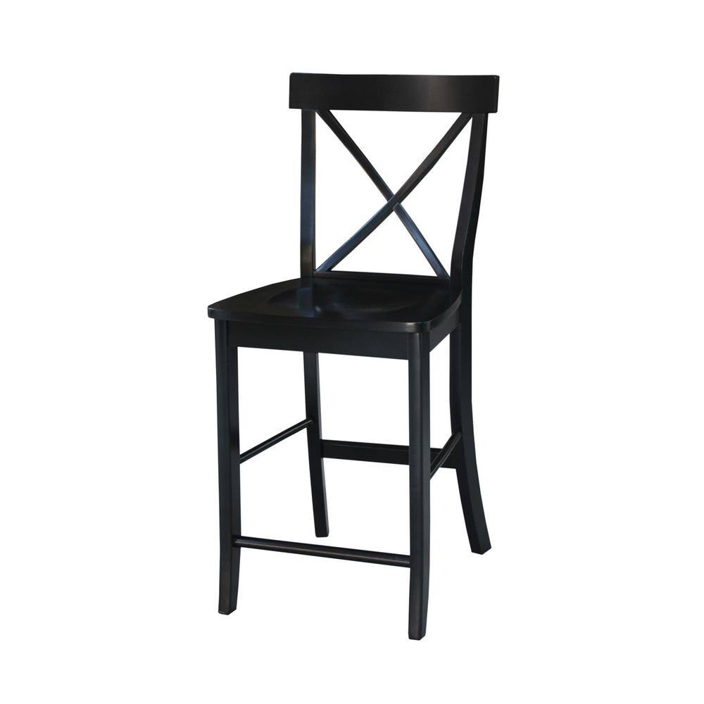 International Concepts X Back 24 in. Black Bar Stool S46-6132