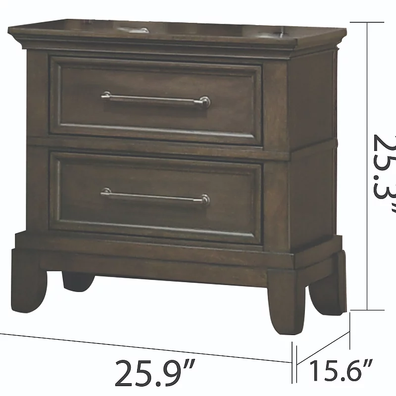 Cottage 2-Drawer Nightstand Made with Wood