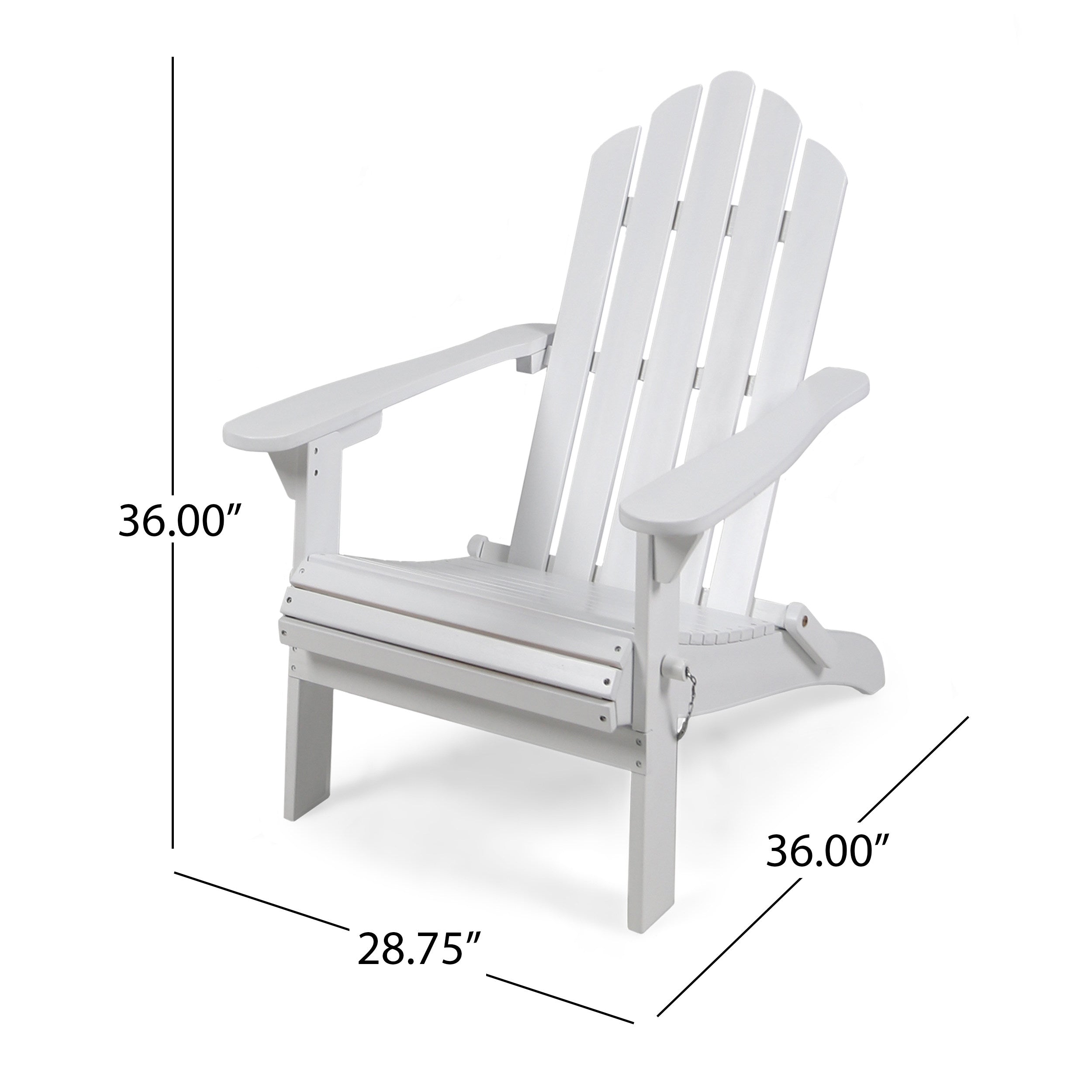 Cara Outdoor Acacia Wood Folding Adirondack Chair