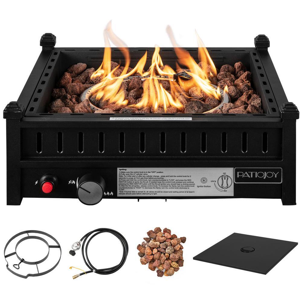 HONEY JOY Portable Propane Fire Pit 40000 BTU Tabletop Fire Pit for Tables with 2 in. Umbrella Hole Compact Propane Fire Pit TOPB006545