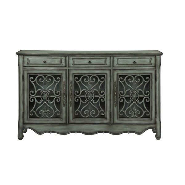 Somette Hood Green Grey Three Drawer Three Door Credenza - 60