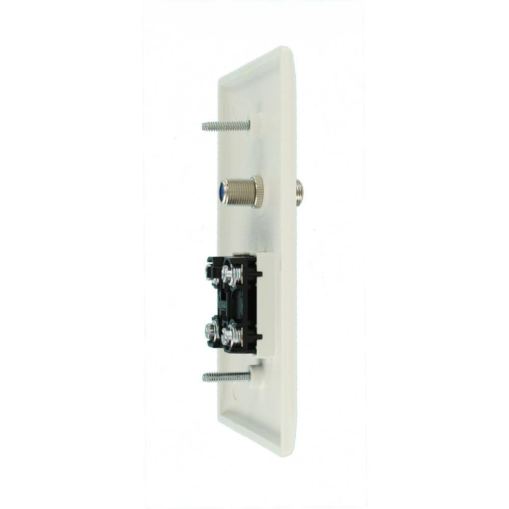 Leviton White 1-Gang Audio Wall Plate (1-Pack) R52-40539-CMW