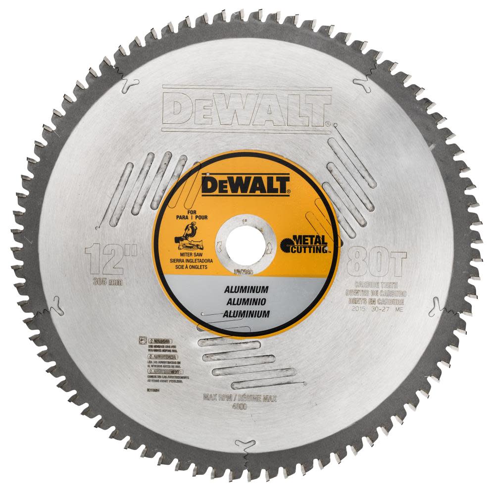 DEWALT 12 In. 80T Aluminum Thin Plate Metal Cutting DW7666 from DEWALT