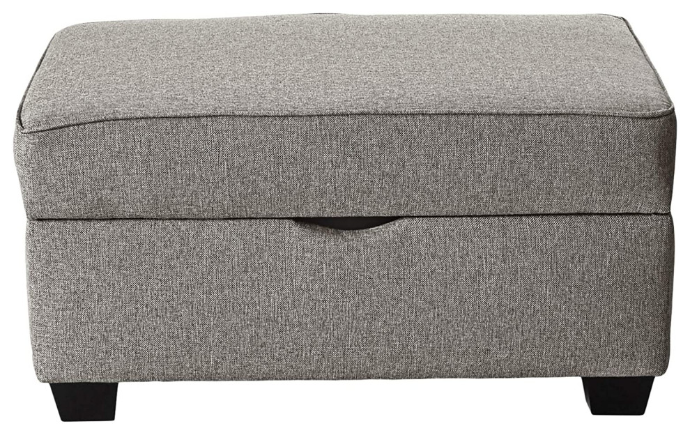 Rectangular Storage Ottoman  Polyester Upholstery With Extra Padded Seat   Contemporary   Footstools And Ottomans   by Decorn  Houzz