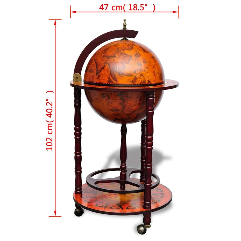 vidaXL Globe Bar Wine Stand Eucalyptus Wood   N/A