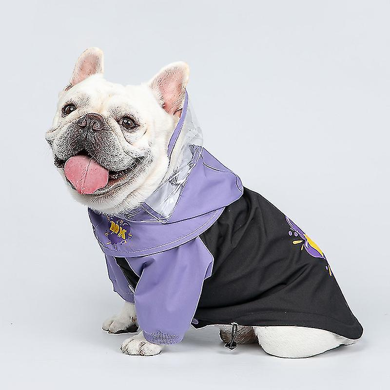 Dogs Outdoor Raincoat With Detachable Hat Cat Tpu Transparent Brim Clothes Waterproof French Bulldog Outwear Clothing