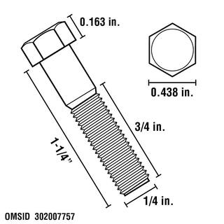 Everbilt 14 in.-20 x 1-12 in. Stainless Steel Hex Bolt (5-Pack) 812230