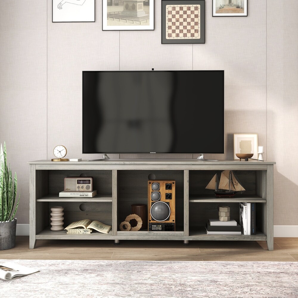 Grey Classical TV Stand Storage Media Console Entertainment Center   15 inches in width