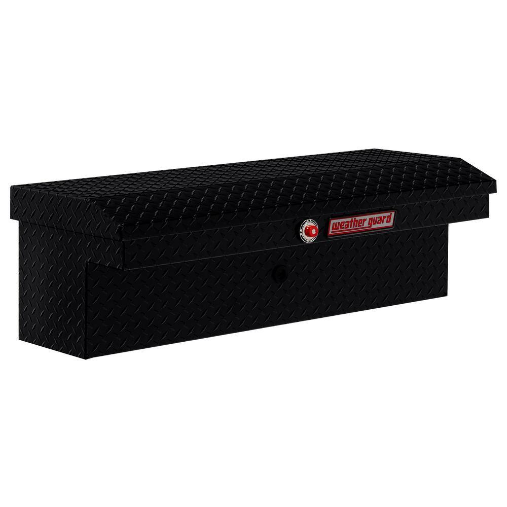 Weather Guard 41 in. Diamond Plate Aluminum Low Profile Lo-Side Truck Tool Box 180-0-03