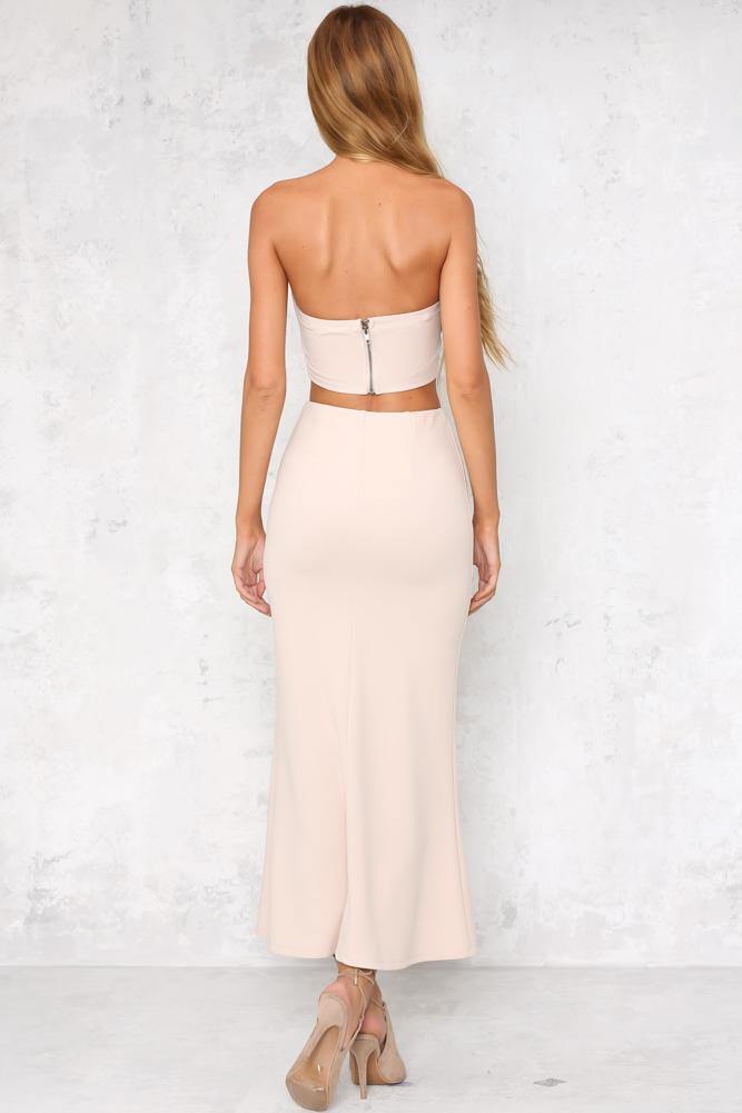 Live For Tonight Maxi Skirt Nude