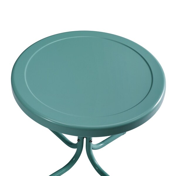 Crosley Retro Metal Side Table In Caribbean Blue