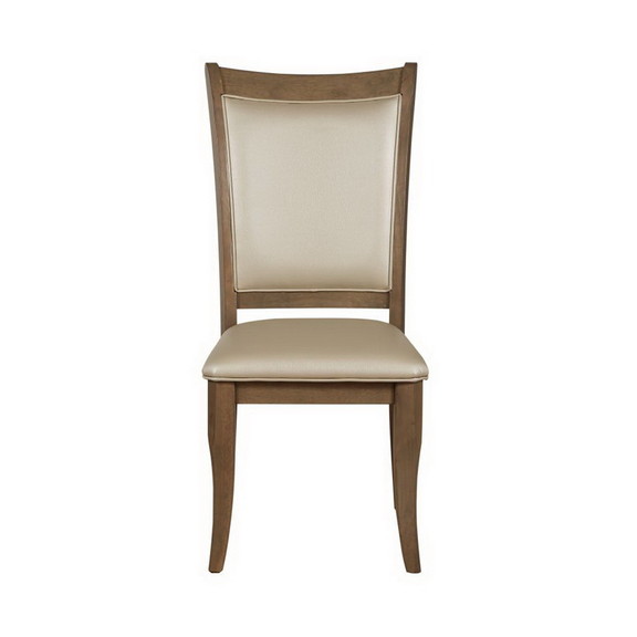 Acme 71767 Harald Side Chair (Set 2)  Beige PU   G...