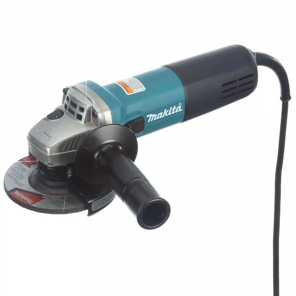 Makita 7.5 Amp Corded 4-1/2 in. Easy Wheel Change Compact Angle Grinder with Grinding Wheel， Wheel Guard and Side Handle and#8211; XDC Depot