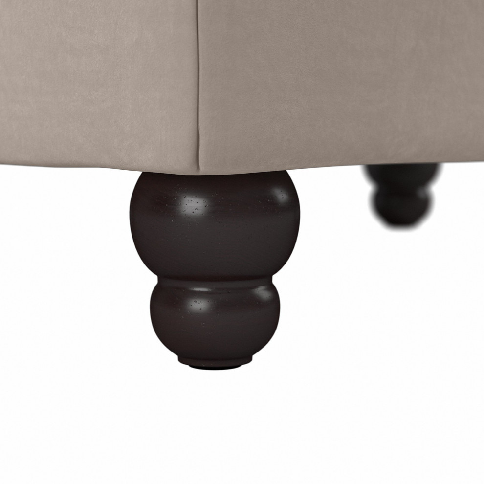 Comfortable Ottoman  Espresso Bun Feet  ampPadded Seat   Traditional   Footstools And Ottomans   by Decor Love  Houzz