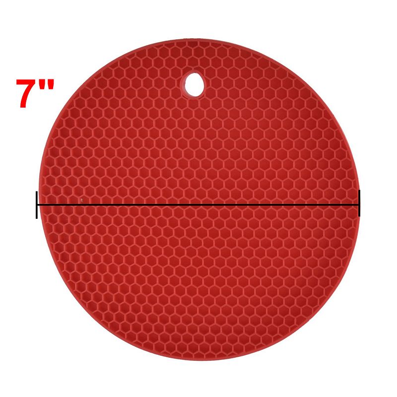 Kitchen Rubber Round Shaped Nonslip Heat Insulated Hot Pot Mat Pad Coaster