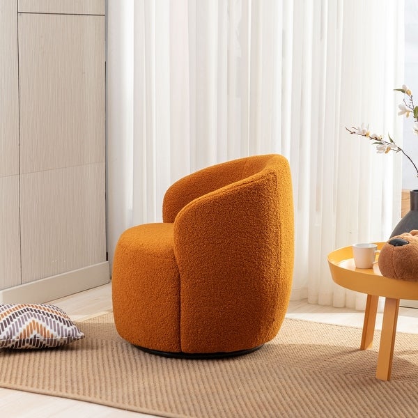 Teddy Fabric Swivel Accent Armchair Barrel Chair