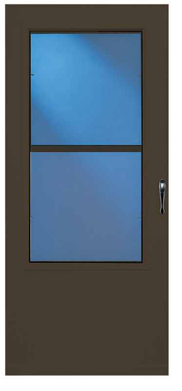 Larson 81 in. H X 32 in. W Aluminum/Wood Brown Mid-View Reversible Self-Storing Storm Door