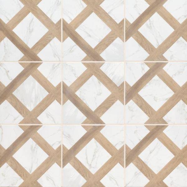 MSI Marble Wood White 10 in. x 10 in. Matte Porcelain Floor and Wall Tile (13.44 sq. ft.Case) NHDMARWOO10X10