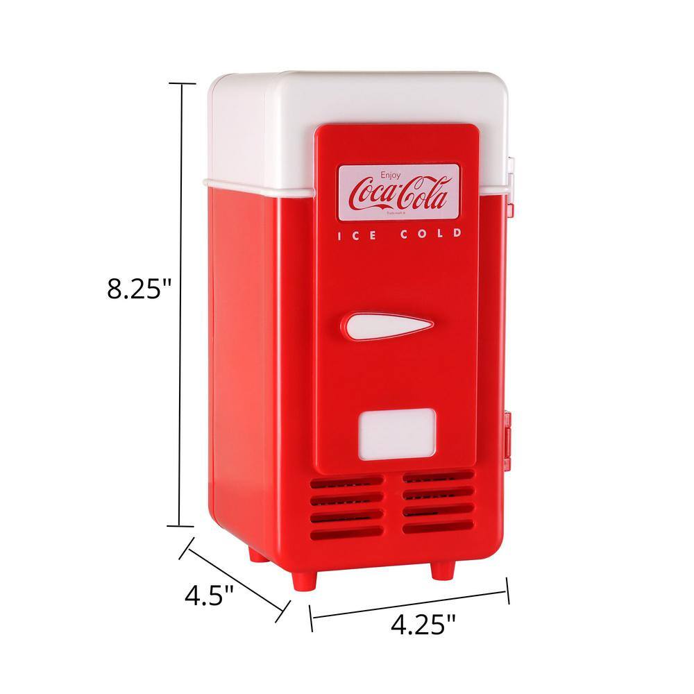 Coca-Cola Coca-Cola Single Can Cooler Red USB Powered One Can Mini Fridge for Desk Home Office Dorm CCRF-01