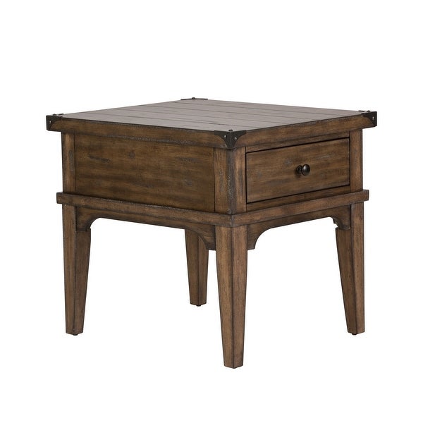 Aspen Skies Weathered Brown with Gray Hang Up End Table