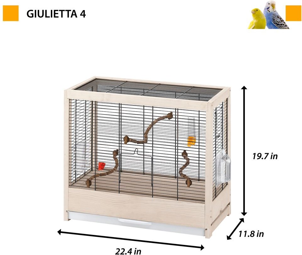 Ferplast Giulietta 4 Wooden Canary and Finch Bird Cage