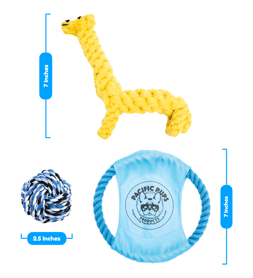 Pacific Pups Products Dog Rope Toys， Pack of 11 Dog Teething toys for Aggressive Chewers， Perfect for All Size Dogs