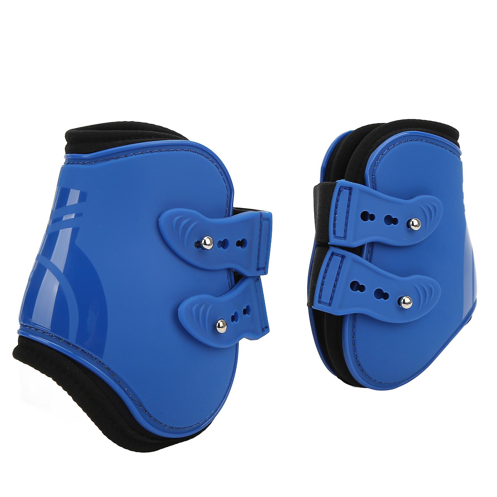 2pcs Pu Neoprene Leg Horse Boots Horse Leg Brace Guards Hind Legs Protection Gearsblue Hind Legs L