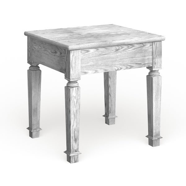 Furniture of America Joby Rustic White 24-inch Solid Wood Side Table