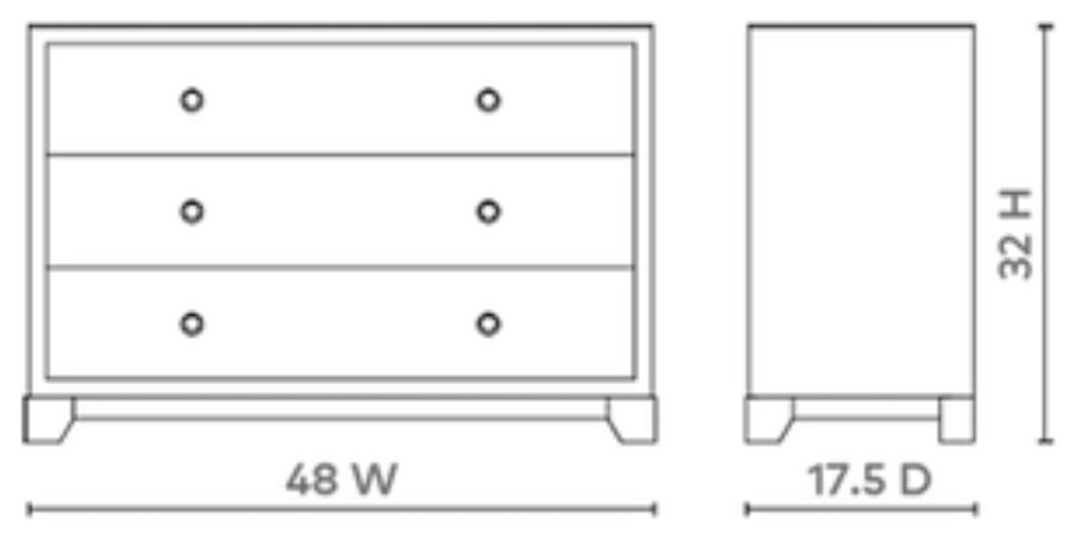 Brittany Large 3 Drawer  Gray Tweed   Transitional   Accent Chests And Cabinets   by Old Bones Co.  Studios  Houzz