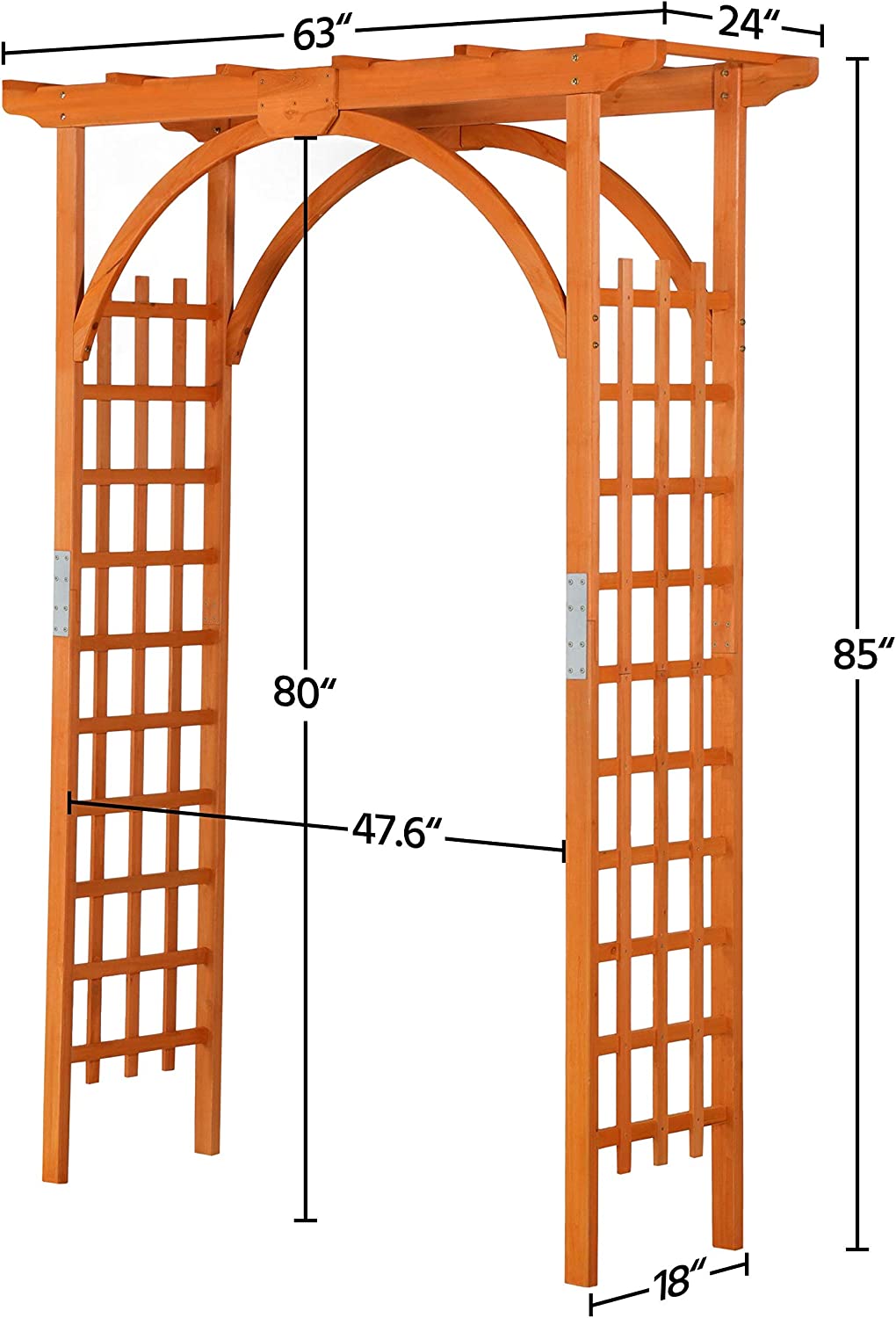 85in Wooden Garden Trellis Garden Arch Arbor for Climbing Planting Plant Stand in Garden Yard Outdoor, Brown