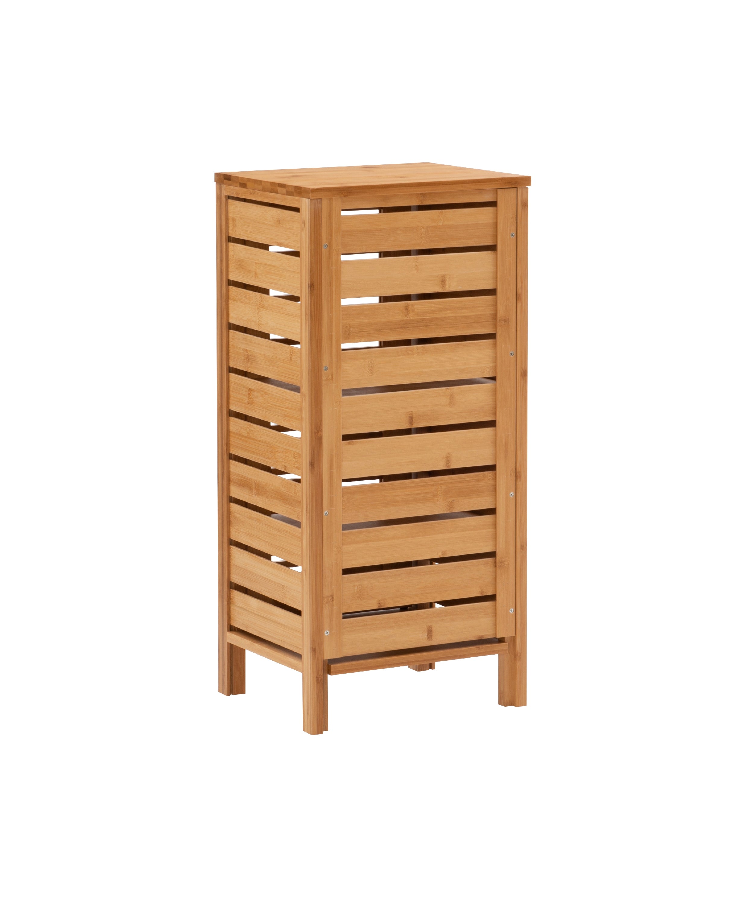 Linon Harding 3-Shelf Single Door Floor Cabinet, Natural Bamboo Finish