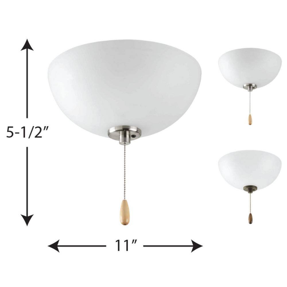 Progress Lighting Bravo Collection 2-Light Unfinished Ceiling Fan Light Kit P2650-01WB