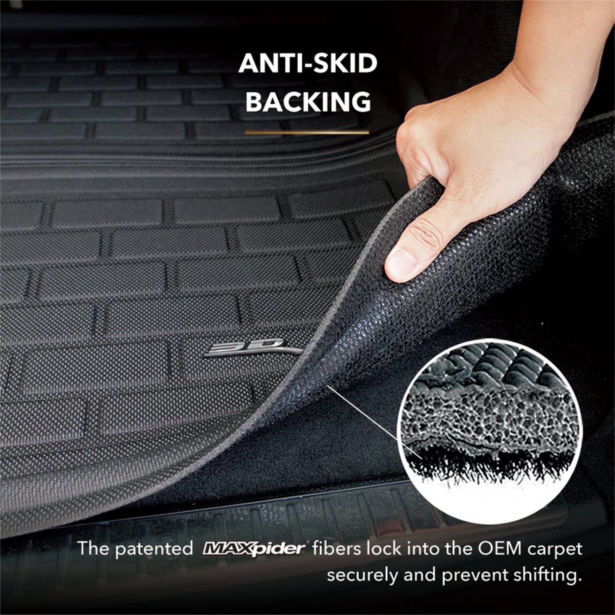 3D MAXpider Custom Fit KAGU Cargo Liner (BLACK) for TESLA MODEL 3 2018-2022 - Cargo Liner