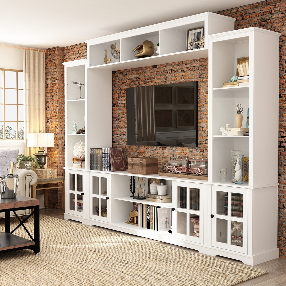 Living Room Set with TV Stand and Two Bookcases Doors 102\