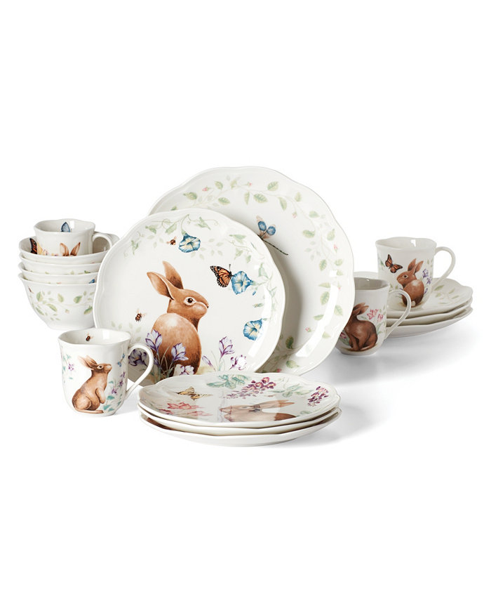 Lenox Butterfly Meadow Bunny Dinnerware Set 16 Piece