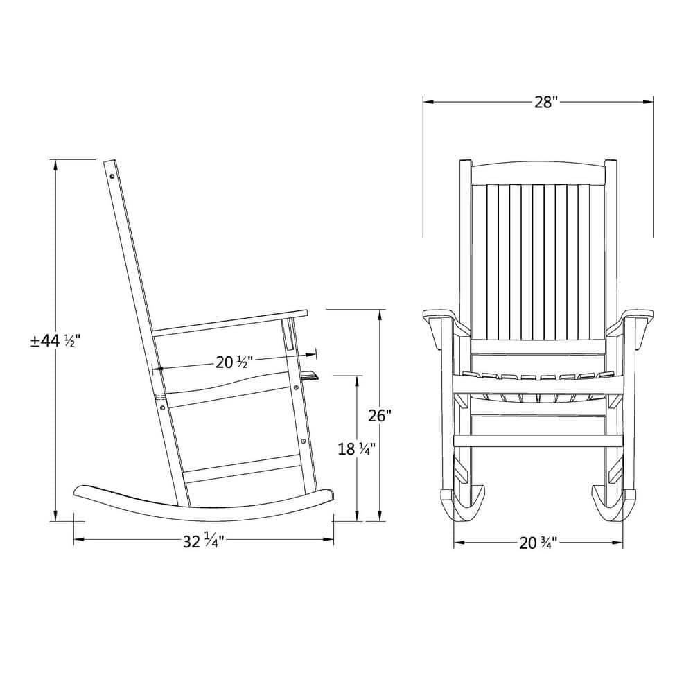 Cambridge Casual Thames Black Wood Outdoor Rocking Chair