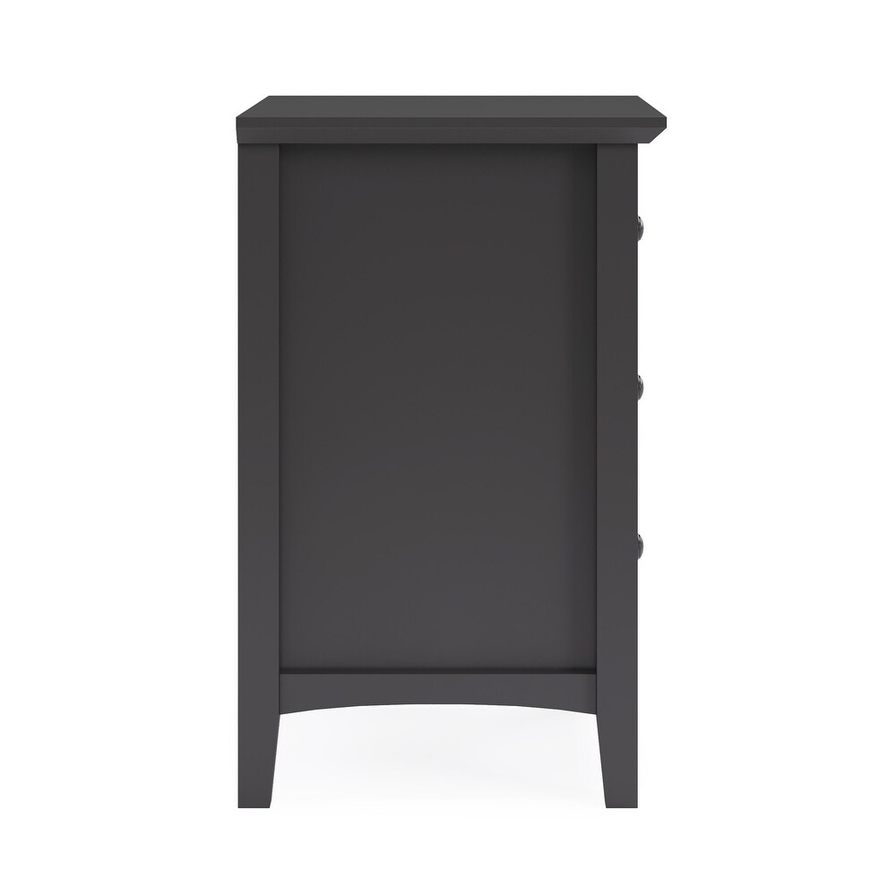 Grace Three Drawer Nightstand in Raven Black