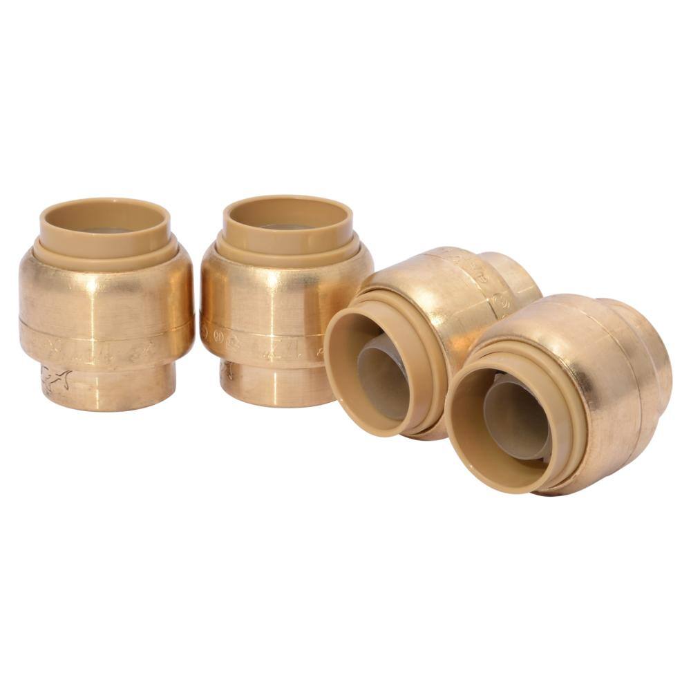 SharkBite 12 in. Push-to-Connect Brass End Stop Fitting Pro Pack (4-Pack) U514LFJ4