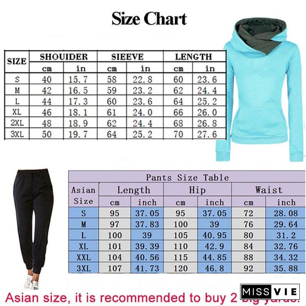 Casual Two Piece Outfits Pullovers Hoodies And Elastic Waist Jogger Pants Spring Autumn Tracksuit Women Suit Female Sets