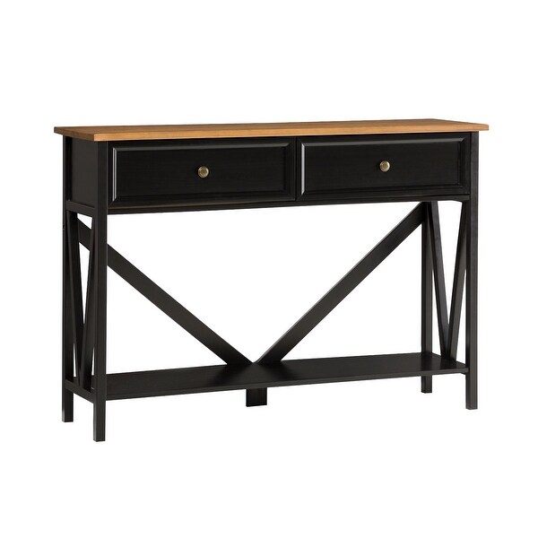 Middlebrook Rustic 2-Drawer Entry Table with Lower Shelf