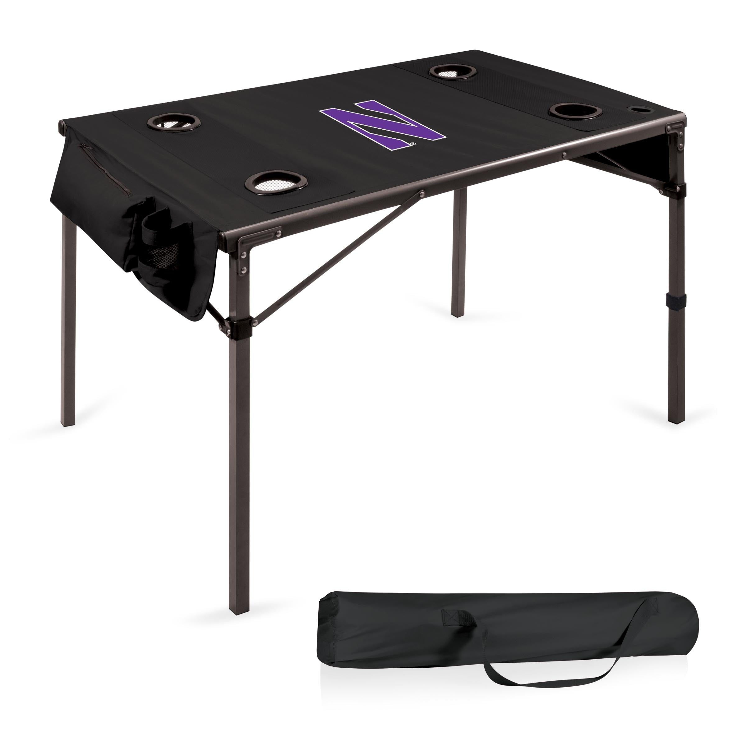 Black Northwestern Wildcats Portable Folding Travel Table