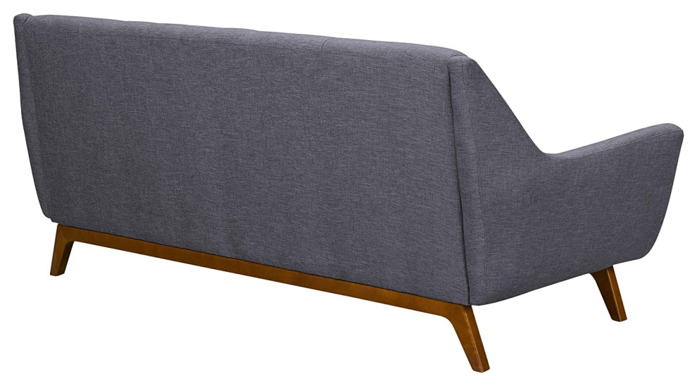 Mid Century Sofa  Champagne Finished Legs With Dark Grey Seat  ampTufted Backrest   Midcentury   Sofas   by Decor Love  Houzz