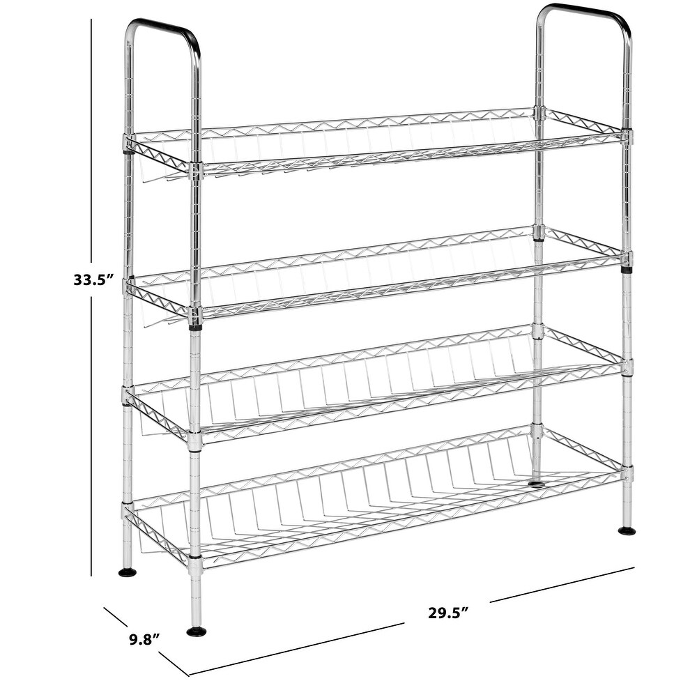 SAFAVIEH Storage Collection Lidia Chrome Wire Adjustable Shoe Rack   29.5\