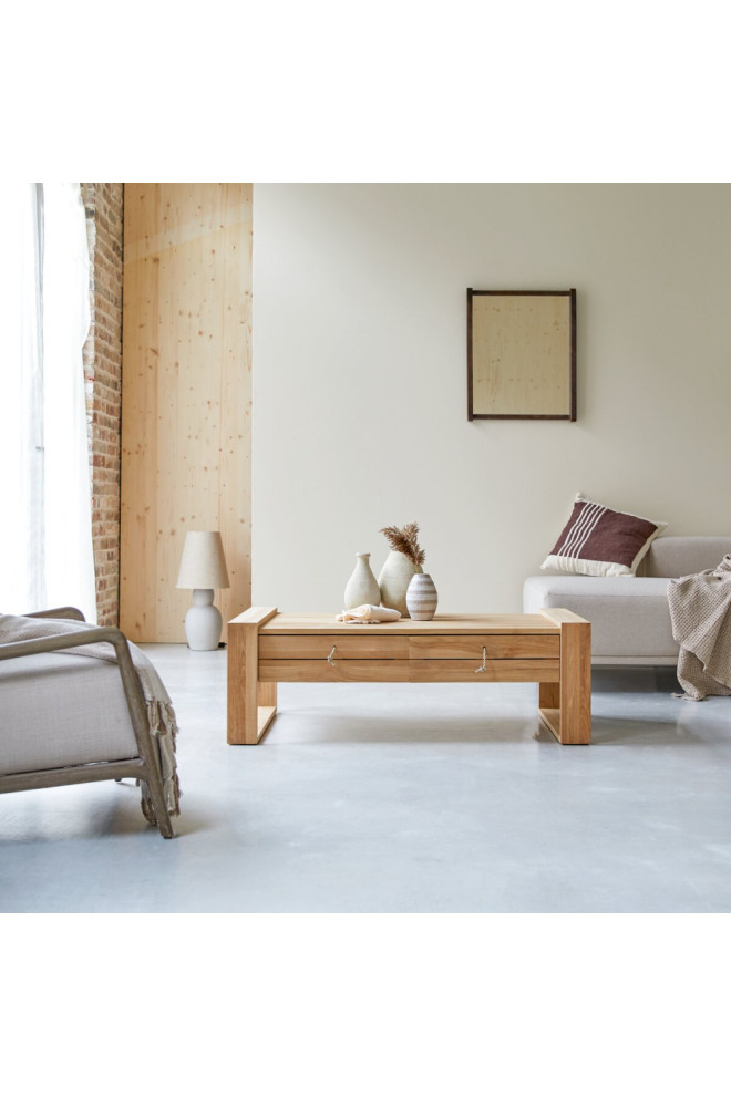 Solid Teak Coffee Table  Tikamoon Minimalys   Transitional   Coffee Tables   by Oroa   Distinctive Furniture  Houzz