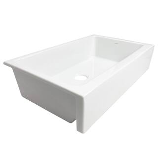 SINKOLOGY Elevate All-in-One Quick-Fit Fireclay 33.85 in. Single Bowl Undermount Farmhouse Kitchen Sink with Pfister Faucet SK451-34-SAB