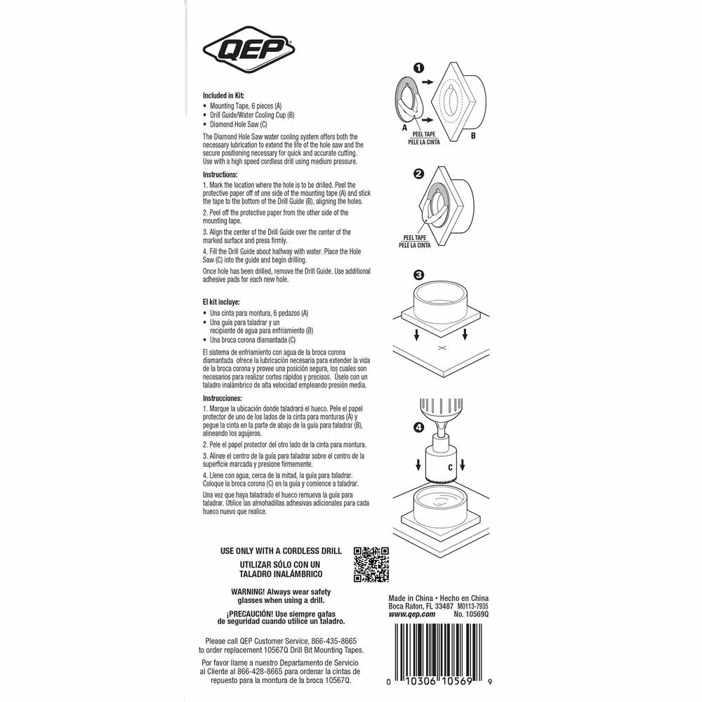 QEP 1-3/8 in. Diamond Hole Saw with Water Delivery System and#8211; XDC Depot