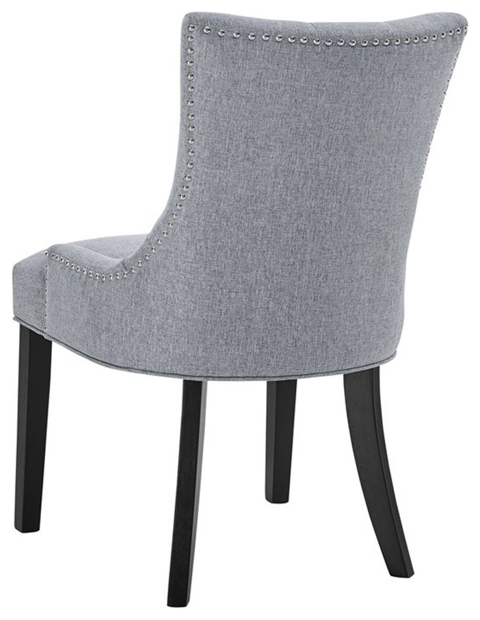 Alexent 6 quotModern Fabric Dining Chairs with Rubber Wood Legs in Ash (Set of 6)   Transitional   Dining Chairs   by Homesquare  Houzz