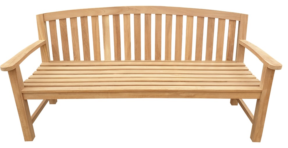 Seven Seas Teak San Jose Outdoor Teak Wood Bench  6 Foot   Transitional   Outdoor Benches   by Chic Teak  Houzz