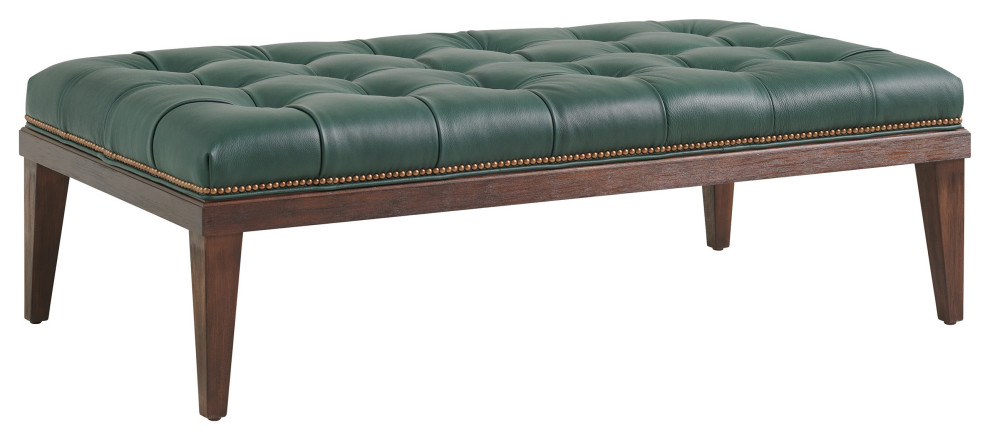 Davis Leather Ottoman   Transitional   Footstools And Ottomans   by Lexington Home Brands  Houzz